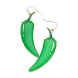 Enamel Metal Chili Pepper Dangle Earrings - Madeline Love - Flyclothing LLC
