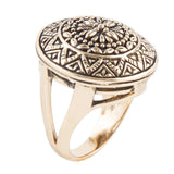 Engraved Golden Bronze Statement Ring - Barse Jewelry - Flyclothing LLC