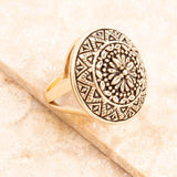 Engraved Golden Bronze Statement Ring - Barse Jewelry - Flyclothing LLC
