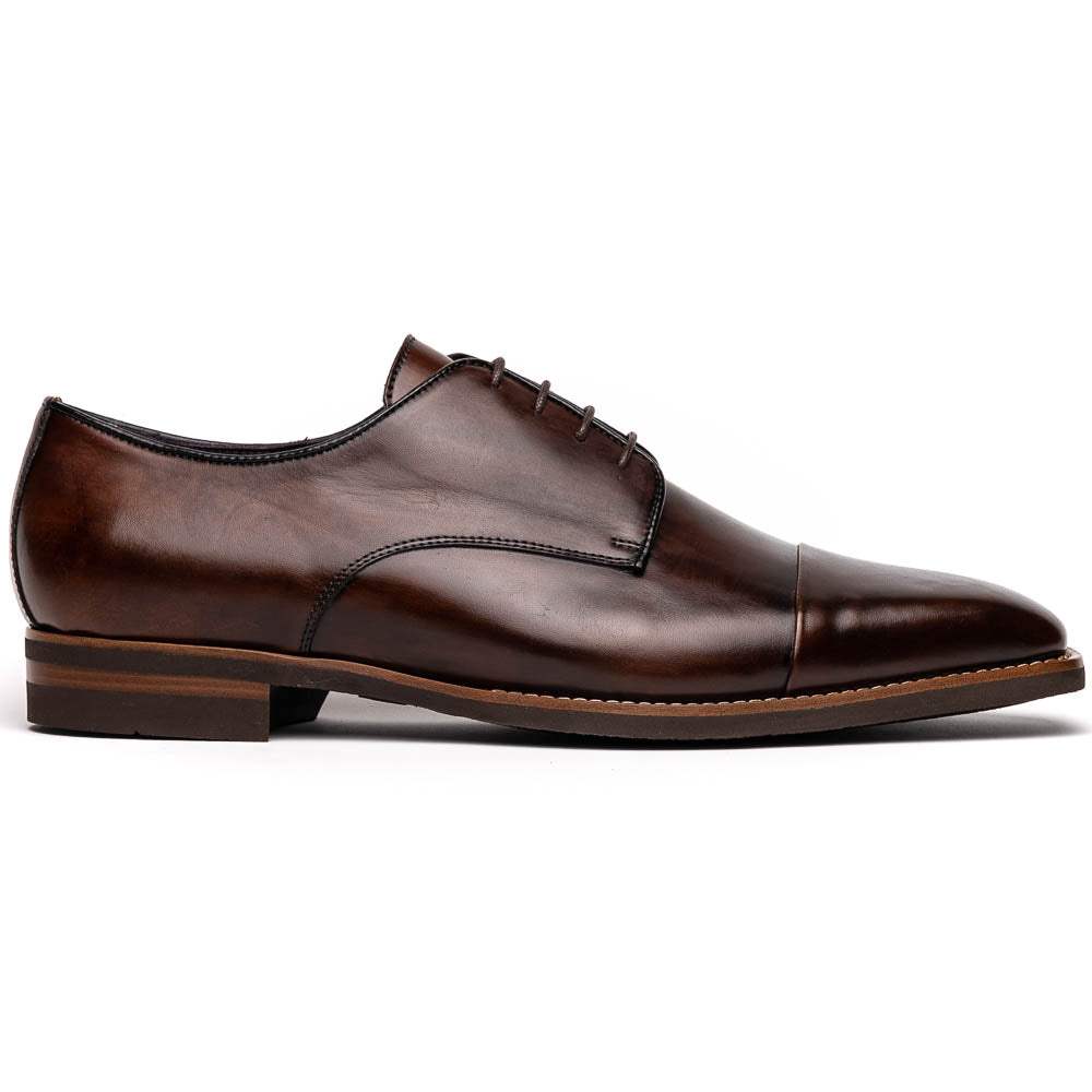 25-550-CST ENZO Italian Calfskin Cap Toe Chestnut - Zelli Italia - Flyclothing LLC