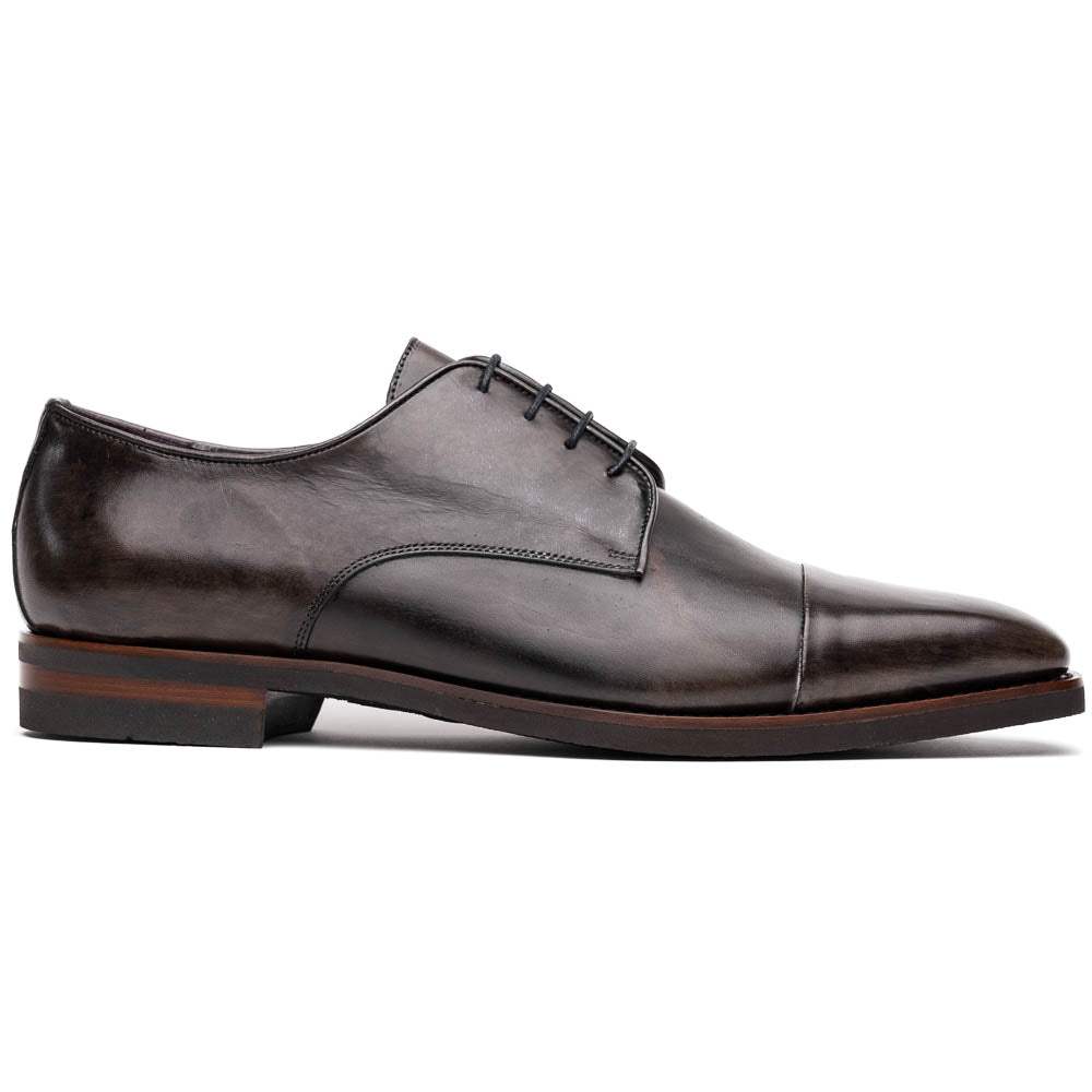 25-550-GRY ENZO Italian Calfskin Cap Toe Burnished Black - Zelli Italia - Flyclothing LLC