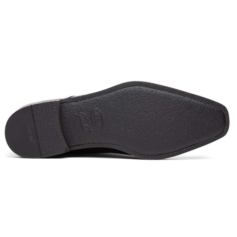 25-550-GRY ENZO Italian Calfskin Cap Toe Burnished Black - Zelli Italia - Flyclothing LLC