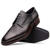 25-550-GRY ENZO Italian Calfskin Cap Toe Burnished Black - Zelli Italia - Flyclothing LLC