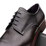 25-550-GRY ENZO Italian Calfskin Cap Toe Burnished Black - Zelli Italia - Flyclothing LLC