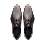 25-550-GRY ENZO Italian Calfskin Cap Toe Burnished Black - Zelli Italia - Flyclothing LLC