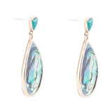 Epiphany Blue Abalone Golden Post Drop Earrings - Barse Jewelry - Flyclothing LLC