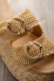 Eriwen Buckle Wedge in Cream - Naughty Monkey