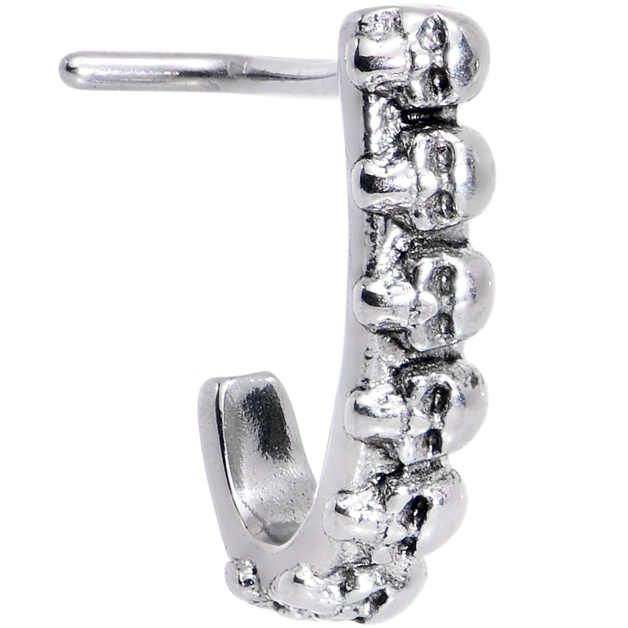20G Halloween Scary Skulls Faux Hoop L Shaped Nose Ring