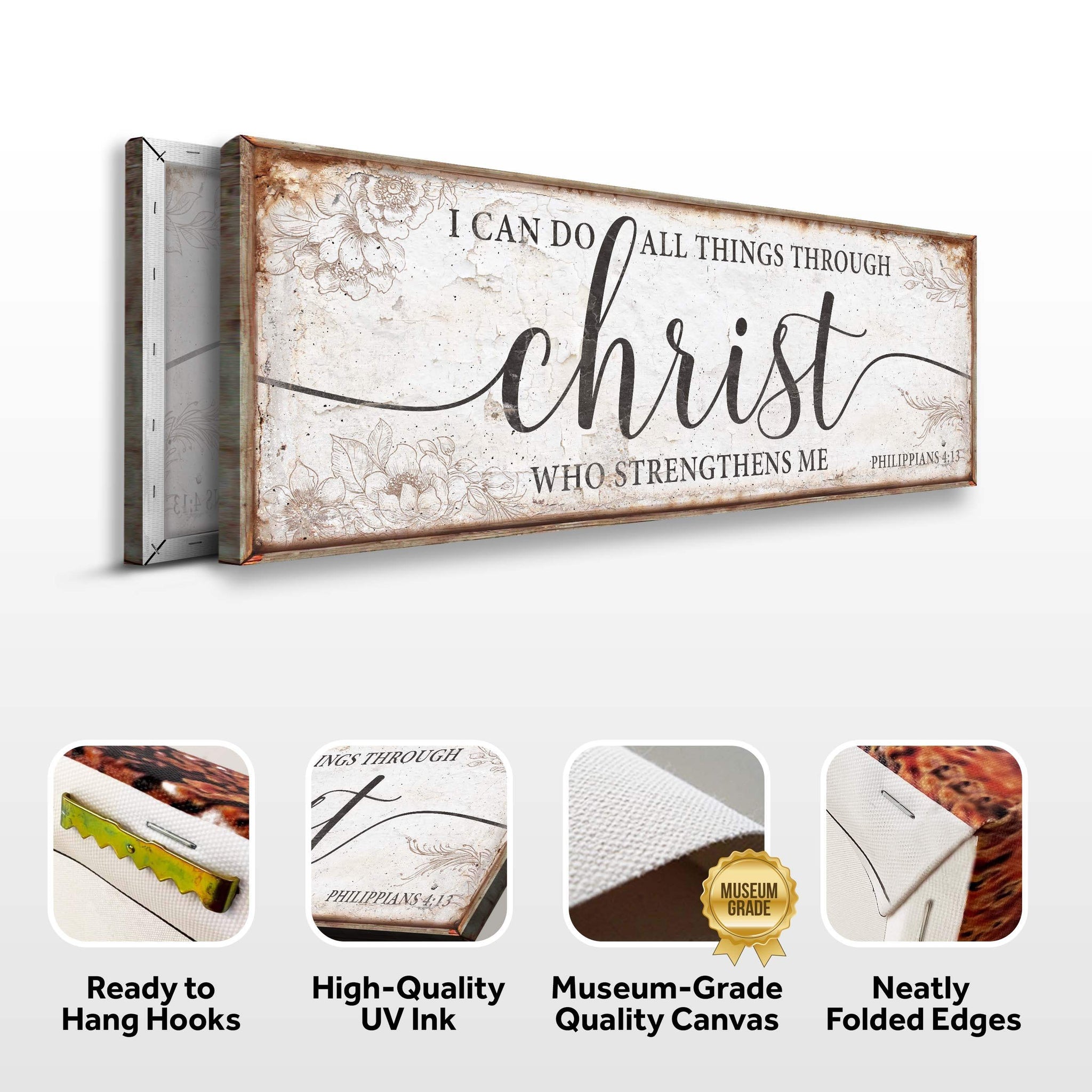 I Can Do All Things Through Christ Who Strengthens Me Faith Sign - Tailored Canvases - Flyclothing LLC