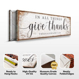In All Things Give Thanks Thessalonians 5:18 Faith Sign - Tailored Canvases - Flyclothing LLC