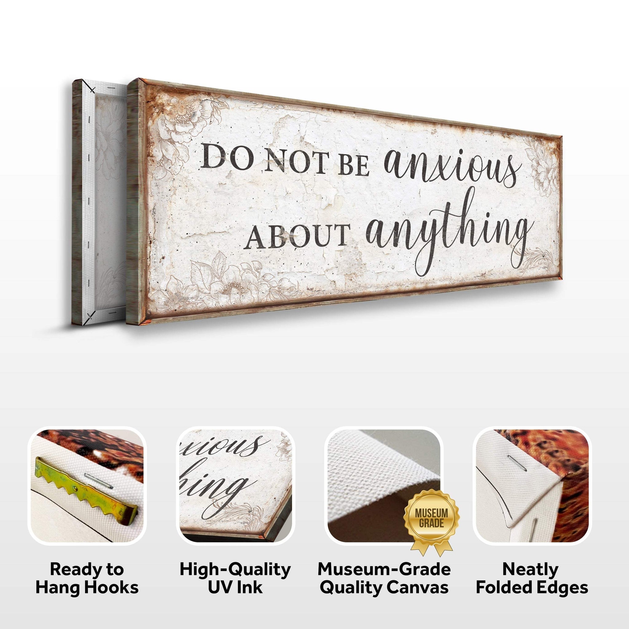 Do Not Be Anxious About Anything Faith Sign - Tailored Canvases - Flyclothing LLC
