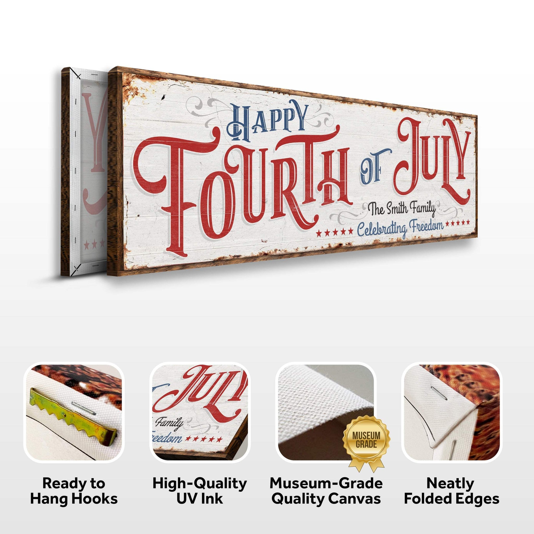 Happy 4th of July Personalized Sign - Tailored Canvases - Flyclothing LLC