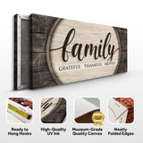 Grateful Thankful Blessed Family Sign - Tailored Canvases - Flyclothing LLC