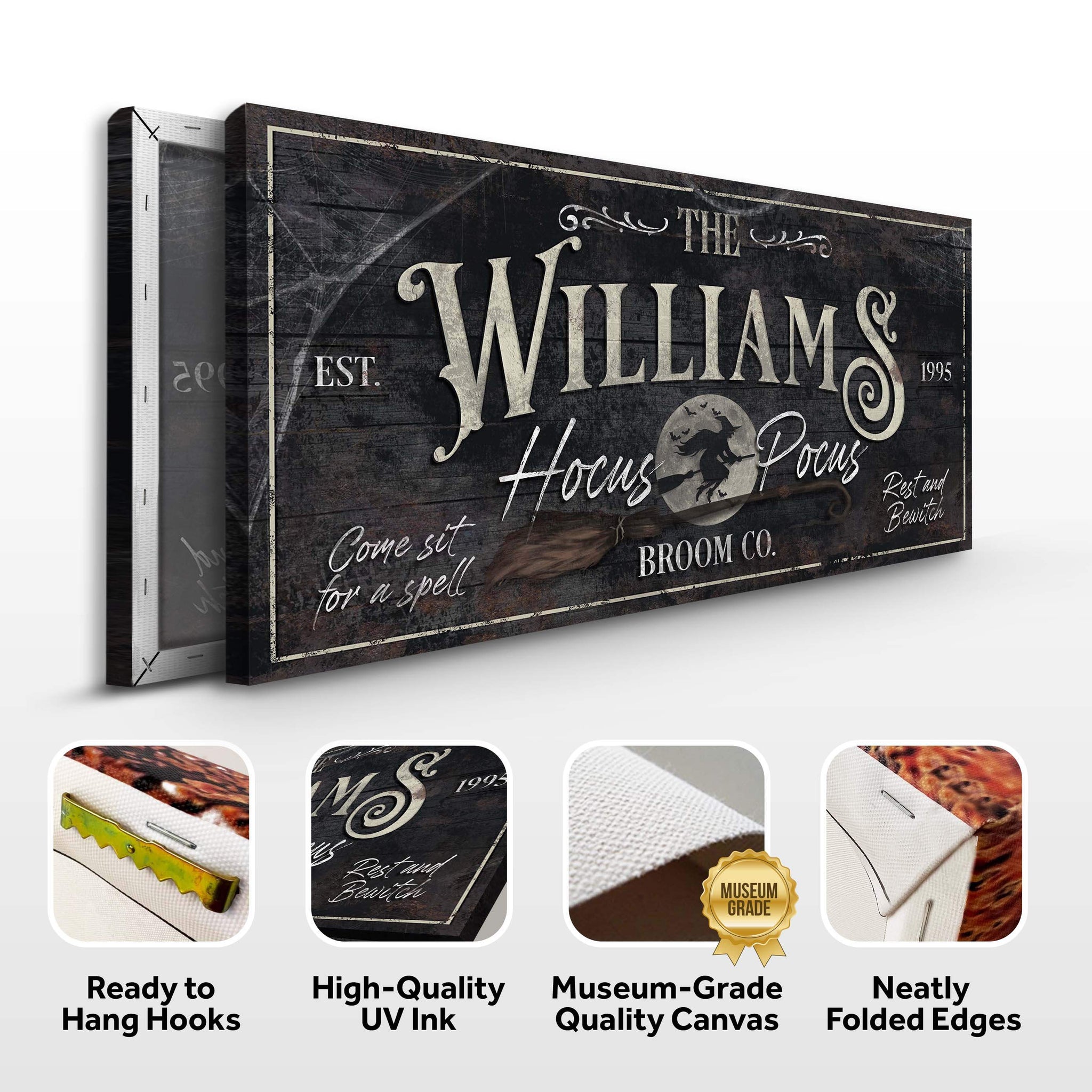 Personalized Hocus Pocus Halloween Sign II - Tailored Canvases - Flyclothing LLC