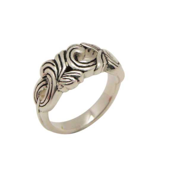 Etched Scroll Silver Band Ring - Barse Jewelry - Flyclothing LLC