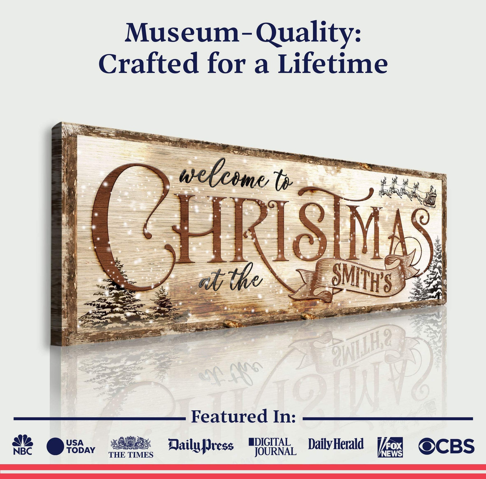 Family Welcome To Christmas Sign - Tailored Canvases - Flyclothing LLC