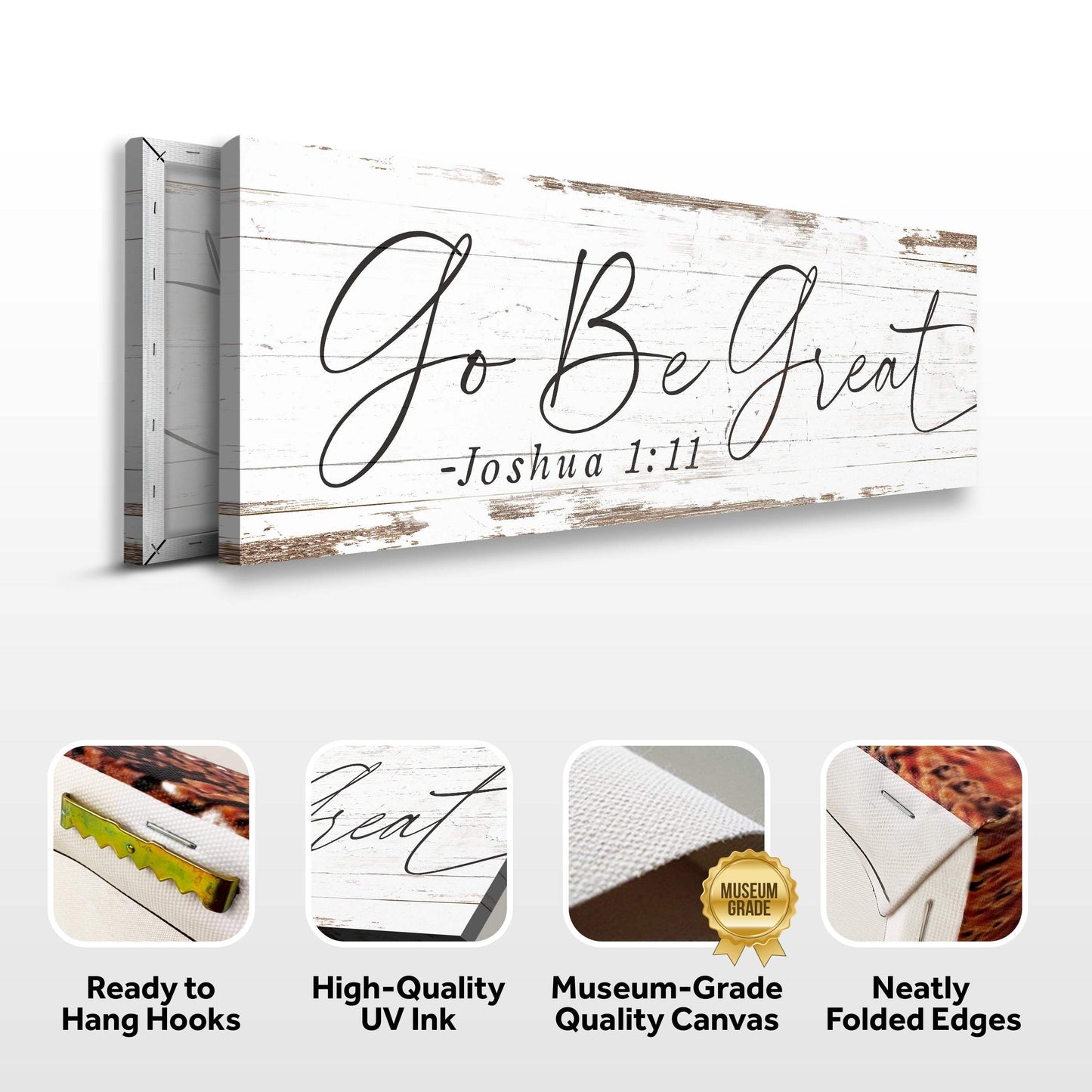Go Be Great, Joshua 1:9 Faith Sign III - Tailored Canvases - Flyclothing LLC