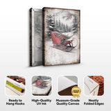 Vintage Christmas Sledge Wall Art - Tailored Canvases - Flyclothing LLC