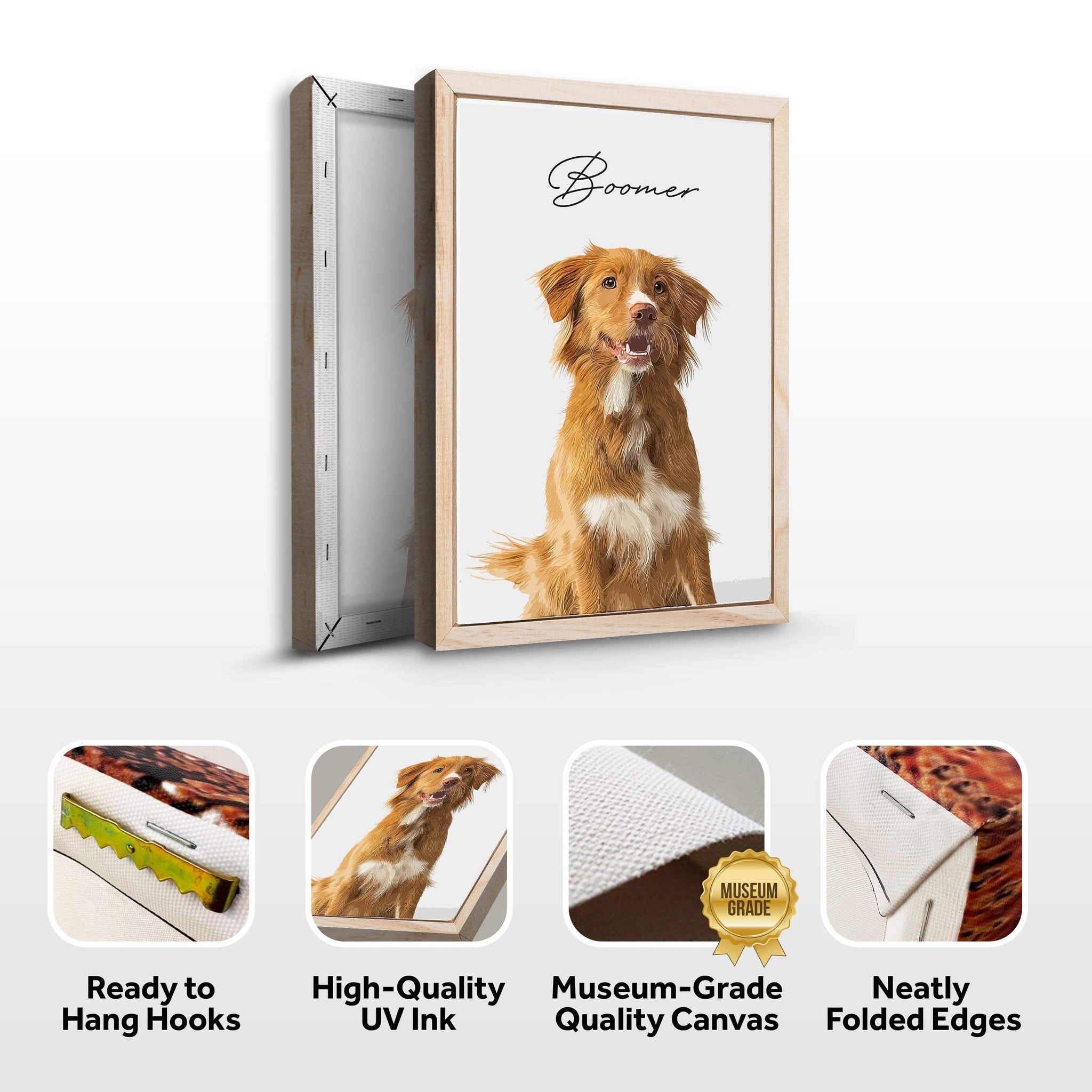 Custom Pet Memorial Portrait Watercolor Sign - Tailored Canvases - Flyclothing LLC