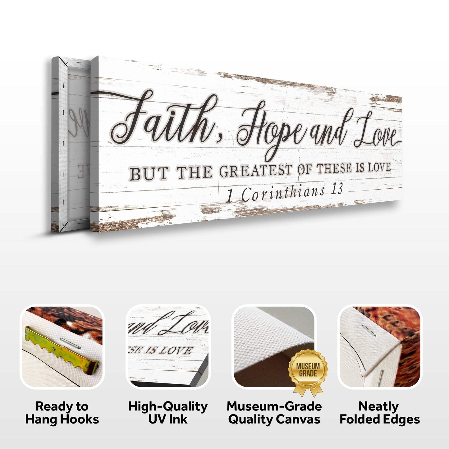 Faith Hope And Love 1 Corinthians 13 Faith Sign III - Tailored Canvases - Flyclothing LLC