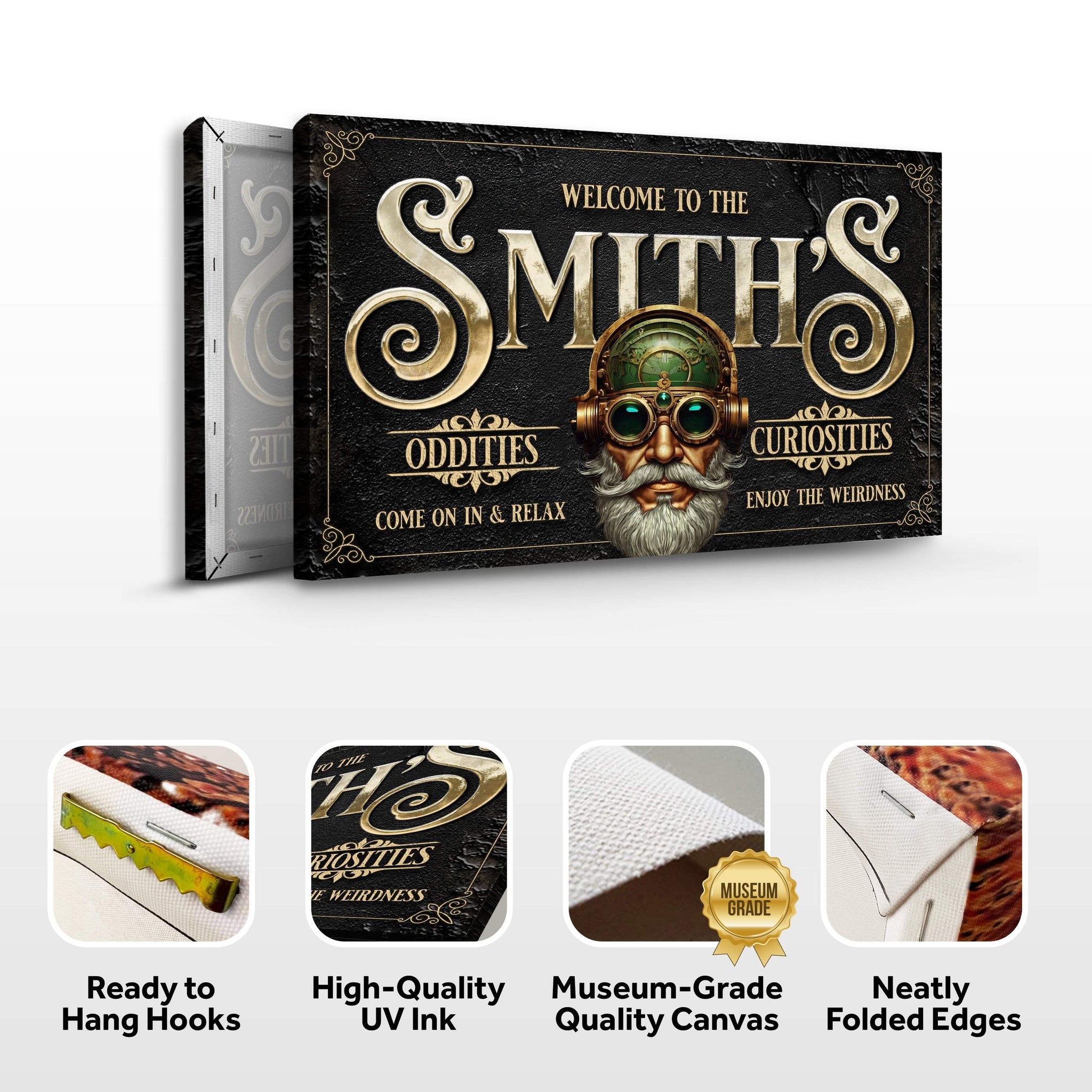 Personalized Family Steampunk Sign - Tailored Canvases - Flyclothing LLC