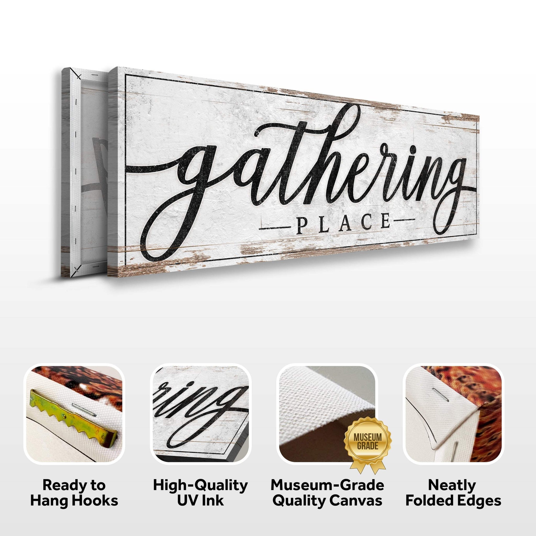Gathering Place Kitchen Sign Decor | Dining Room Canvas Wall Art | Thanksgiving Sign Wall Art | Kitchen Wall Decor | Living Room Wall Decor - Tailored Canvases - Flyclothing LLC