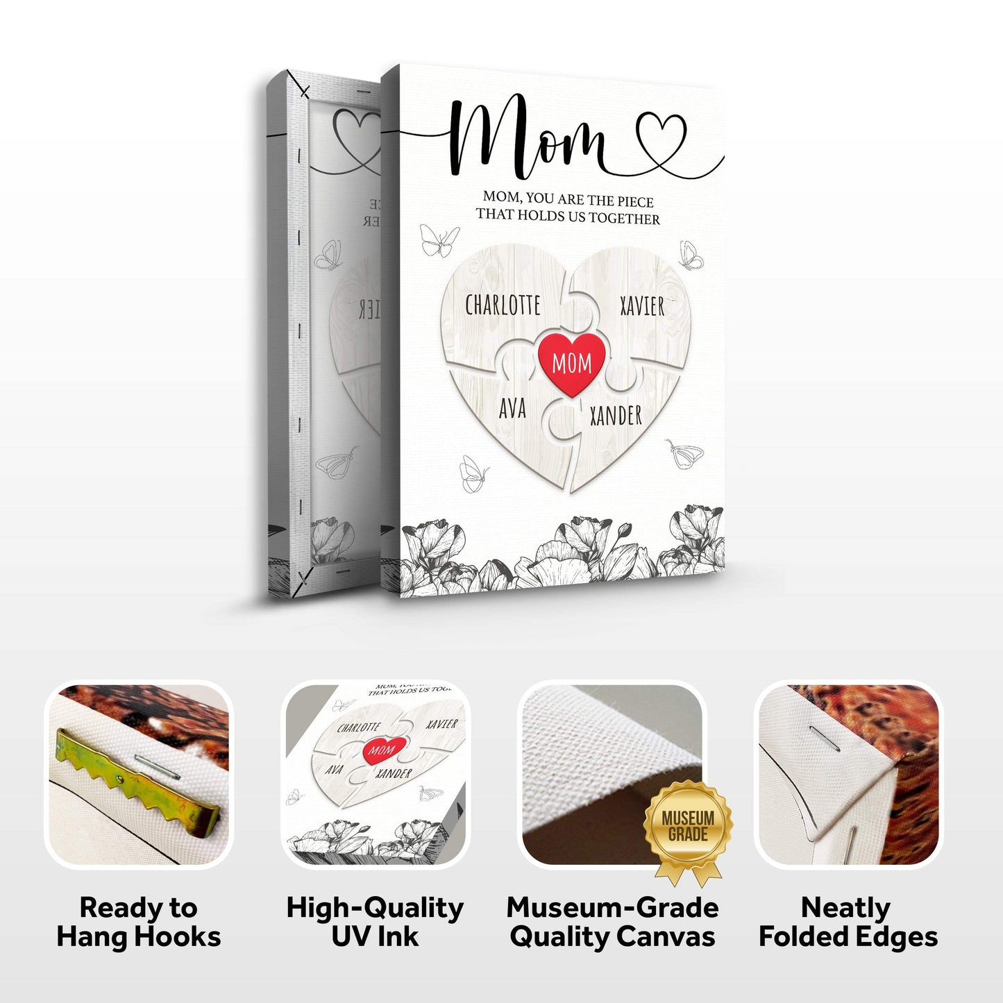 Mother's Day Sign The Piece That Holds Us Together III - Tailored Canvases - Flyclothing LLC