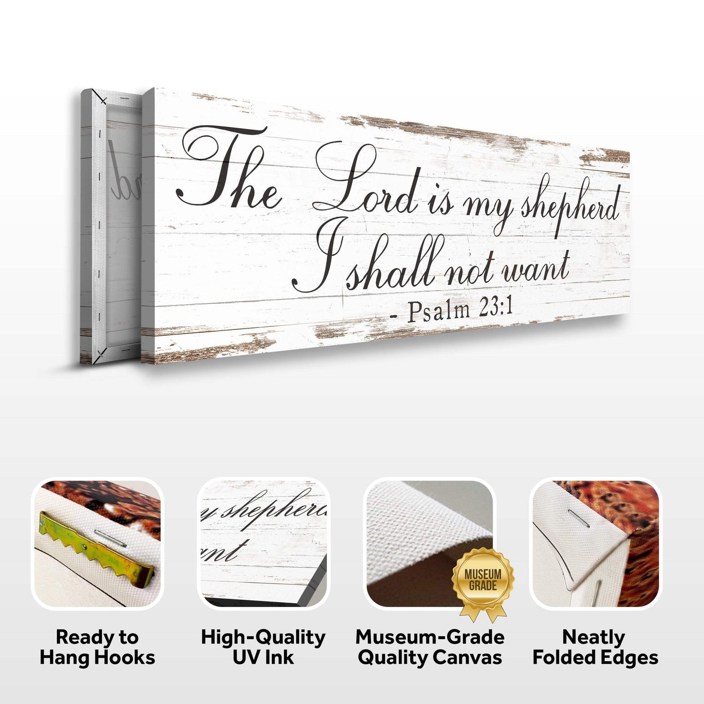 The Lord Is My Shepherd I Shall Not Want Psalm 23:1 Faith Sign II - Tailored Canvases - Flyclothing LLC