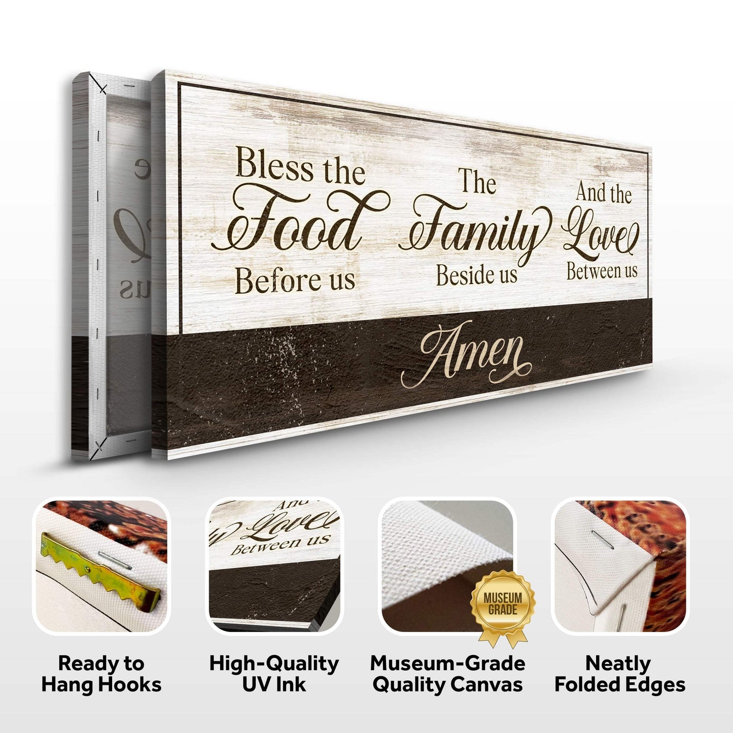 Bless The Food Before Us And The Love Between Us Sign V - Tailored Canvases - Flyclothing LLC