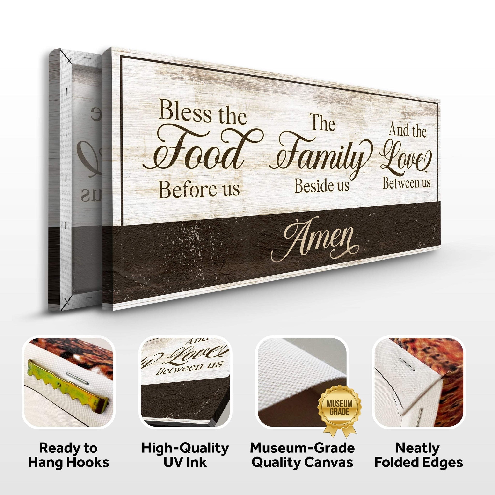 Bless The Food Before Us And The Love Between Us Sign V - Tailored Canvases - Flyclothing LLC