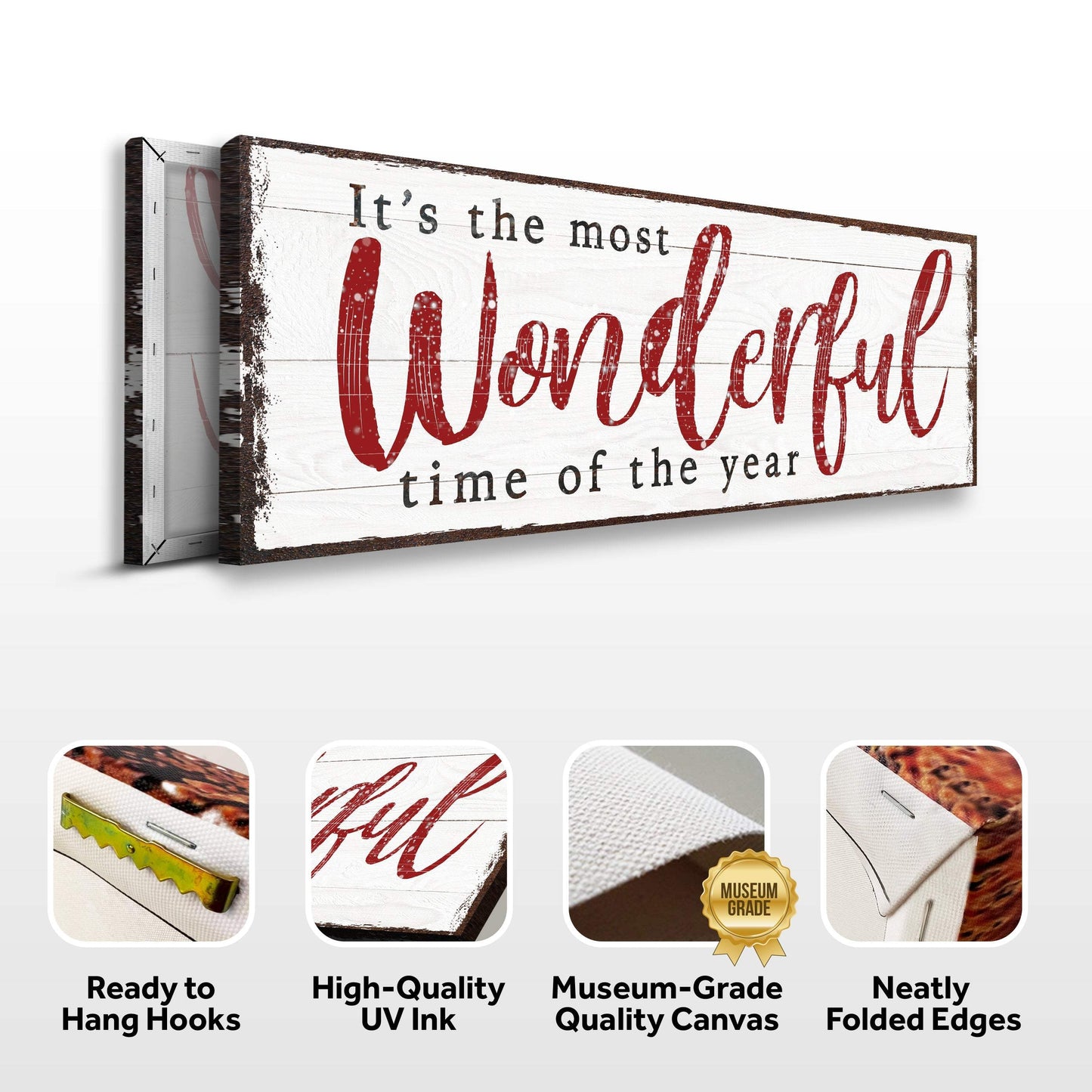 It's The Most Wonderful Time Of The Year Christmas Sign VI - Tailored Canvases - Flyclothing LLC