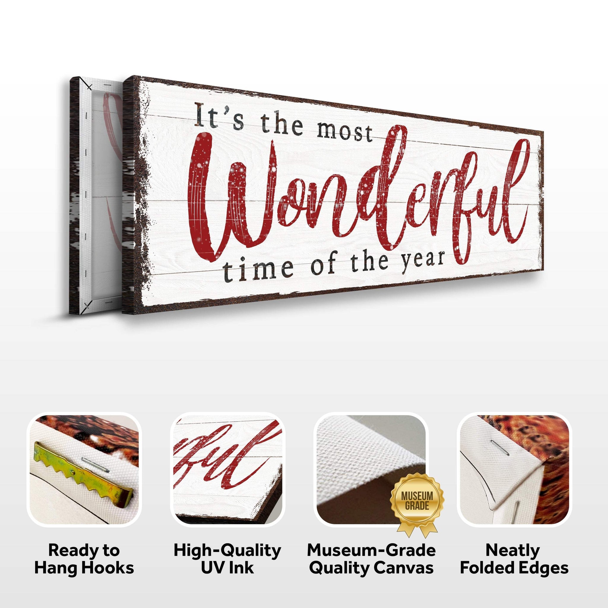 It's The Most Wonderful Time Of The Year Christmas Sign VI - Tailored Canvases - Flyclothing LLC