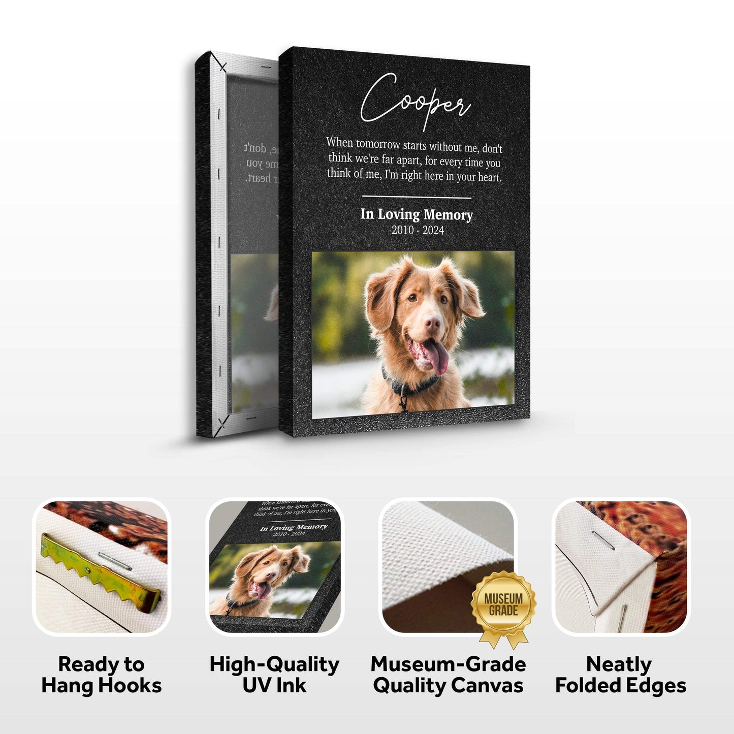Pet Memorial Portrait Watercolor Sign Here In Your Heart - Tailored Canvases - Flyclothing LLC