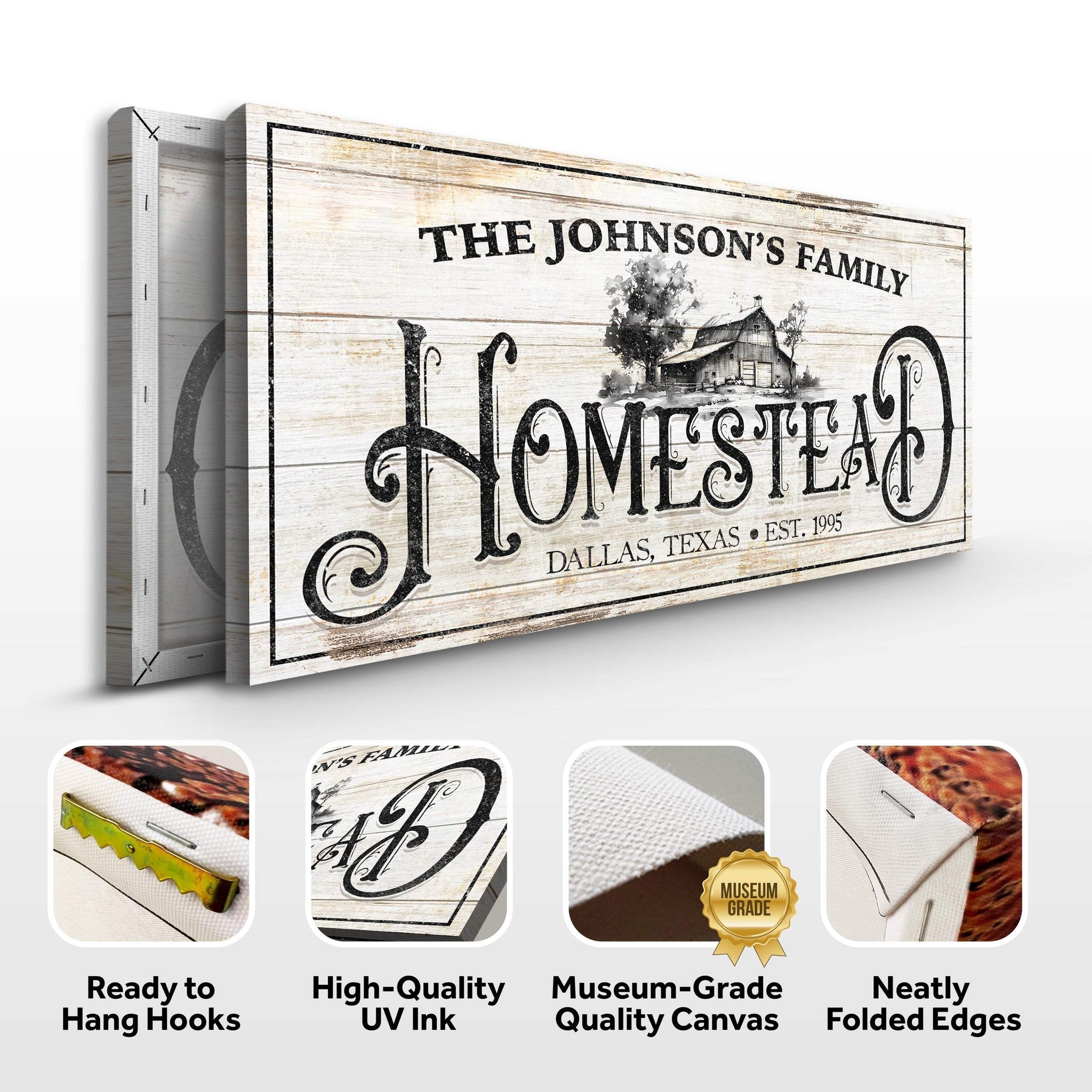 Vintage Farmhouse Homestead Sign - Tailored Canvases - Flyclothing LLC
