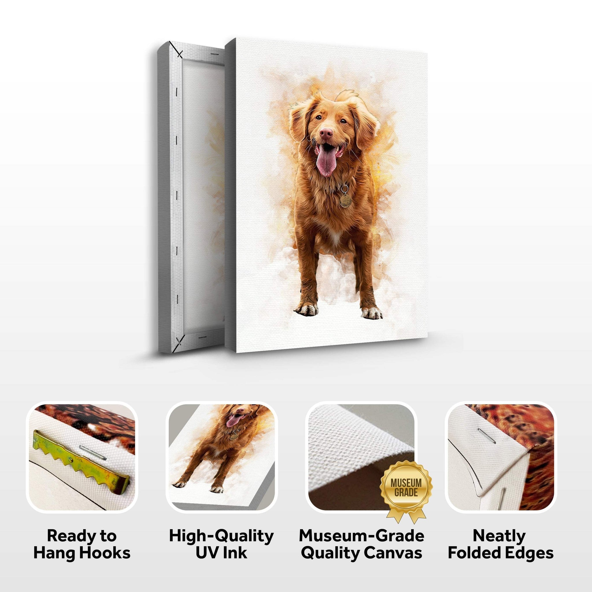 Pet Memorial Portrait Watercolor Sign - Tailored Canvases - Flyclothing LLC