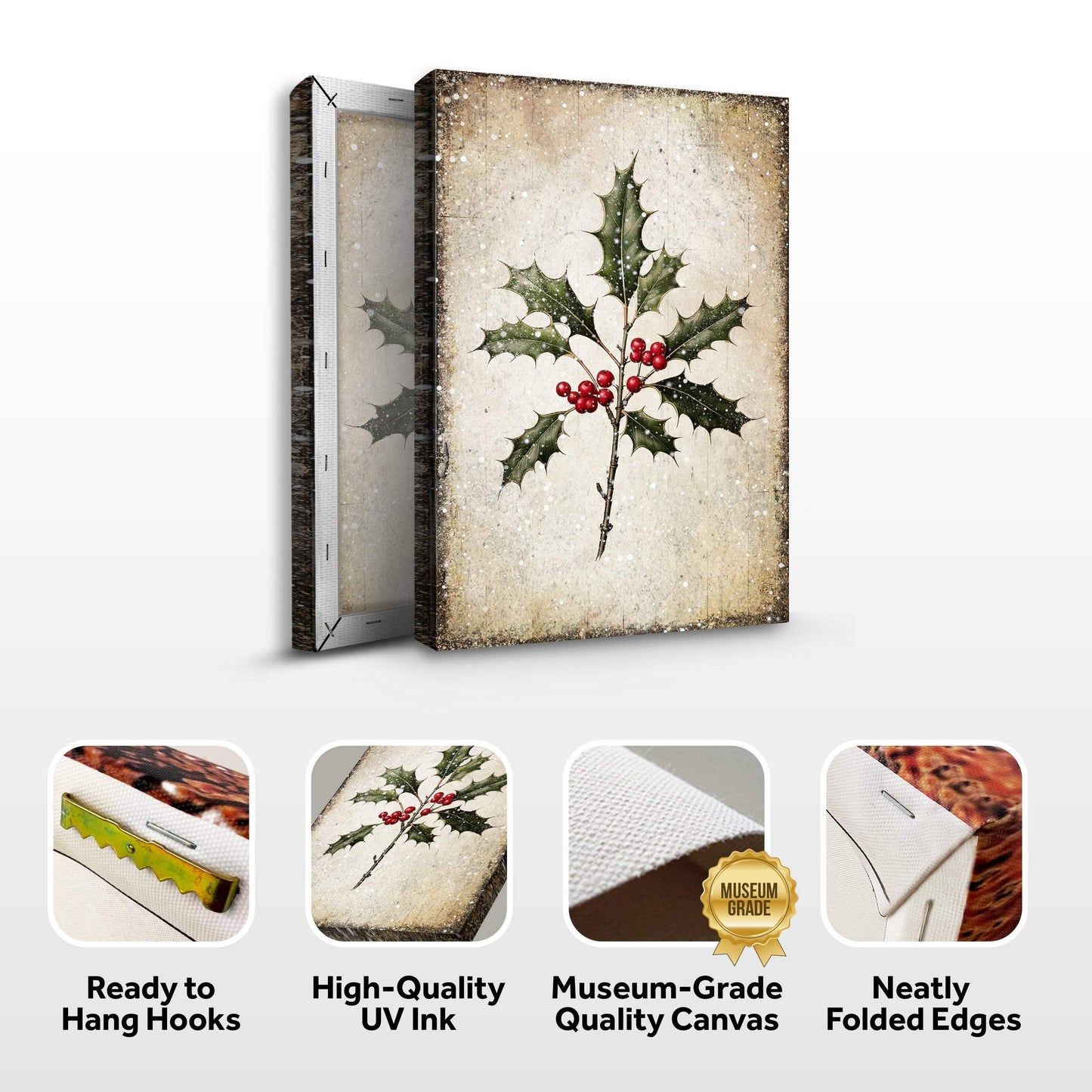 Christmas Holly Wall Art II - Tailored Canvases - Flyclothing LLC
