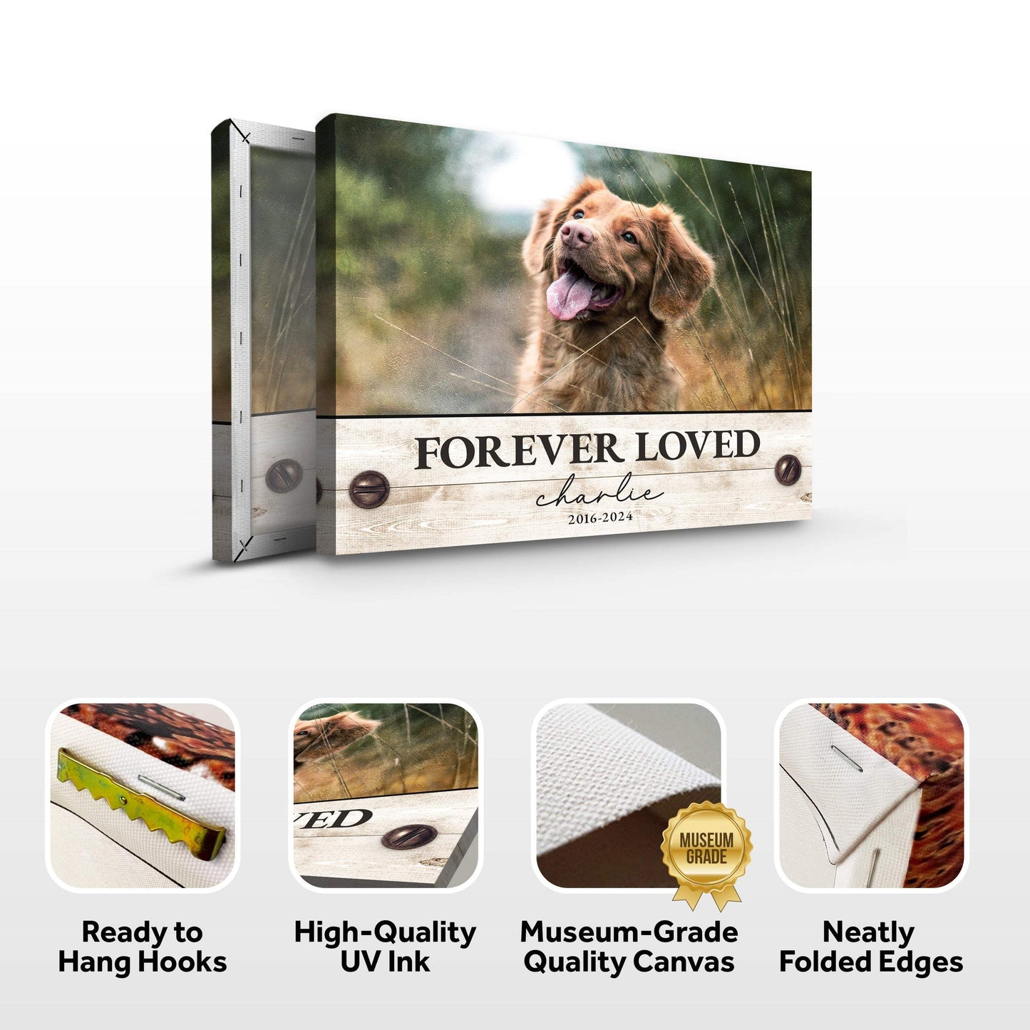 Custom Pet Memorial Sign Forever Loved - Tailored Canvases - Flyclothing LLC