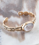 Etto Black Mother of Pearl Golden Cuff Bracelet - Barse Jewelry