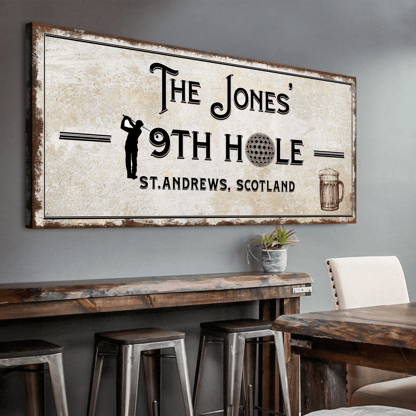 19th Hole Golf Personalized Sign - Tailored Canvases - Flyclothing LLC