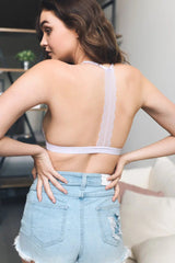Eyelet Lace T-Back Bralette - Boho Clothing and Accessories - Flyclothing LLC