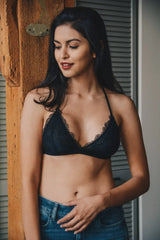 Eyelet Lace T-Back Bralette - Boho Clothing and Accessories - Flyclothing LLC
