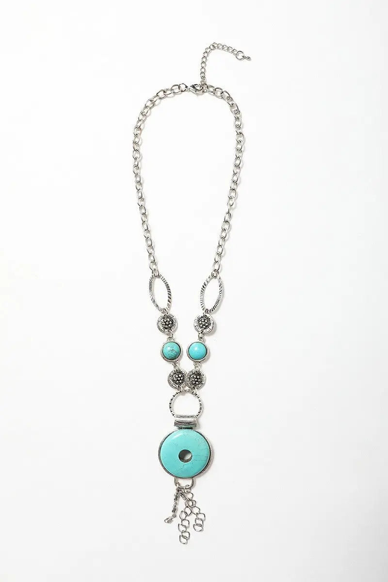 Eyelet Turquoise Necklace🩵 - Boho Clothing and Accessories - Flyclothing LLC