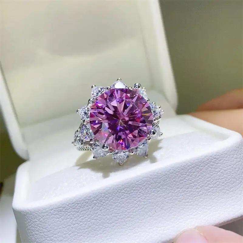 10 Carat Moissanite Zircon 925 Sterling Silver Ring - Trendsi - Flyclothing LLC