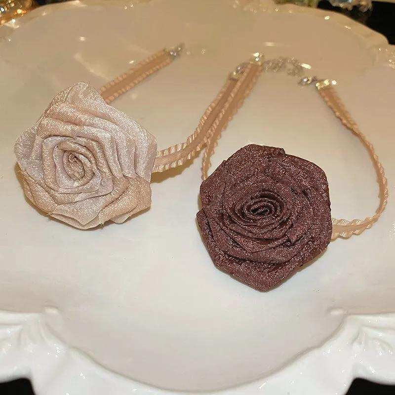 3D Rose Alloy Buckle Necklace - Trendsi - Flyclothing LLC