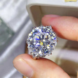 10 Carat Moissanite 925 Sterling Silver Ring - Trendsi - Flyclothing LLC