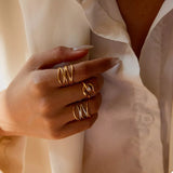 Two-Tone Open Ring - Trendsi - Flyclothing LLC