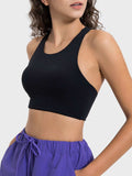 Cutout Round Neck Active Tank - Trendsi - Flyclothing LLC