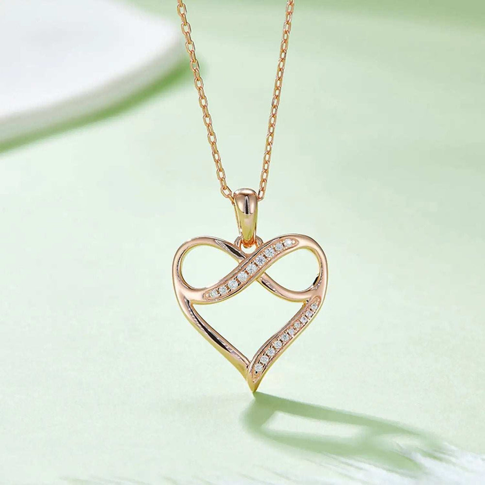 Moissanite 925 Sterling Silver Heart Necklace - Trendsi - Flyclothing LLC