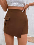 Pocketed High Waist Shorts - Trendsi - Flyclothing LLC