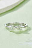 1 Carat Moissanite 925 Sterling Silver Bow Ring - Trendsi